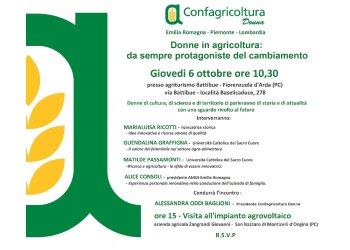Donne in agricoltura, incontro il 6 ottobre
