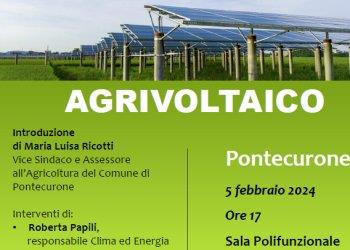 Agrivoltaico, un incontro per fare chiarezza - Il 5 febbraio a Pontecurone