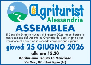 Assemblea Agriturist Alessandria, appuntamento il 25 giugno alla Tenuta La Marchesa