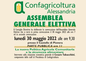 Invito stampa - Assemblea elettiva di Confagricoltura Alessandria - 30 maggio ad Alluvioni Piovera