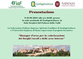 Presentazione progetto formativo quot;Manager darea per la valorizzazione dei borghi rurali e delle aree internequot; di FIIAF e della Sapienza