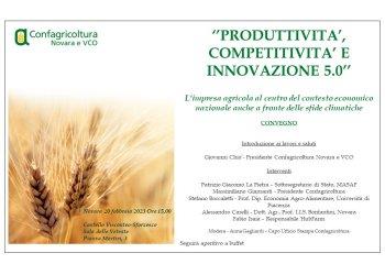 Produttivitagrave;, competitivitagrave;, innovazione: il 20 febbraio un convegno di Confagricoltura Novara